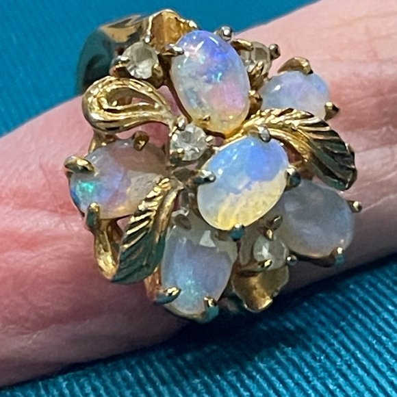 Australian Purple Lavender Crystal Opal Ring - Picture 4 of 7